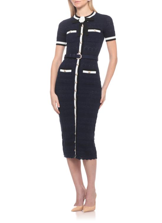 26FW 셀프 포트레이트 롱 원피스 PF26072MAN NAVY POINTELLE KNITNAVY Blue - SELF PORTRAIT