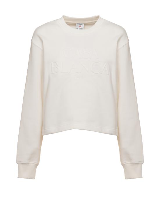 26FW 카사블랑카 스웨터 WPF26JTP52701 COTTON CASHMERE BLEND White