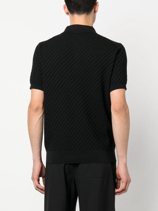 26SS 브리오니 코튼 실크 캐시미어 트라마 위브 폴로 셔츠 UMR20O PAK221000 BLACK - BRIONI