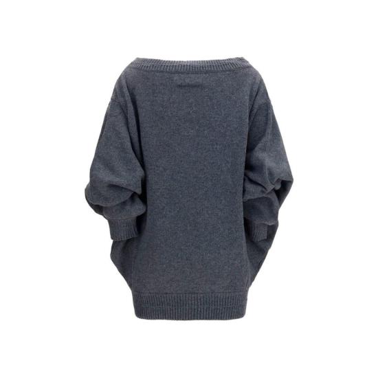  MM6 메종마르지엘라 미디 원피스 Mm6 메종 마르지엘라 울 오비스 아리에스 캐주얼 드레스 그레이 - MM6 MAISON MARGIELA