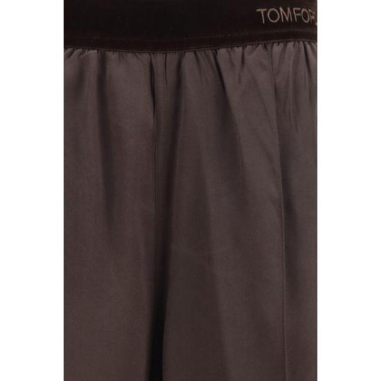  톰포드 스트레이트 팬츠 실크 캐주얼  브라운 - TOMFORD
