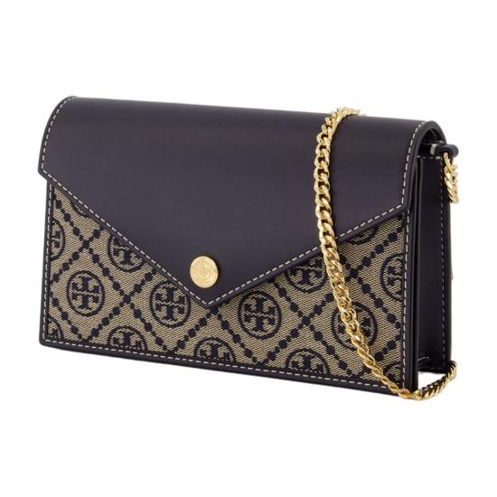  토리버치 지갑 T 모노그램 봉투형 체인  (블루) - TORY BURCH