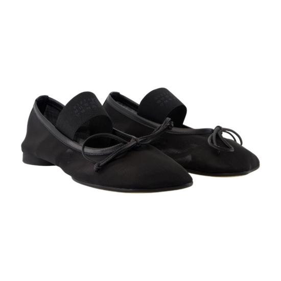  MM6 메종마르지엘라 플랫 슈즈 Mm6 메종 마르지엘라 발레리나 블랙 - MM6 MAISON MARGIELA