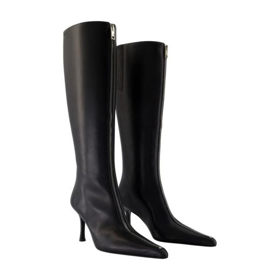  알렉산더 왕 부츠 베라 85mm 니하이 지퍼  블랙 - ALEXANDER WANG