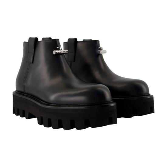  알렉산더 맥퀸 부츠 가죽 앵클  블랙 - ALEXANDER MCQUEEN