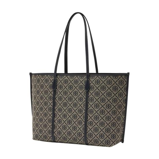  토리버치 토트백 페리 T 모노그램 쇼핑백 네이비 블루 - TORY BURCH