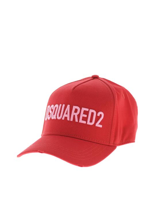  디스퀘어드2 볼캡 Dsquared2 자수 로고 베이스볼 캡 (레드) - DSQUARED2