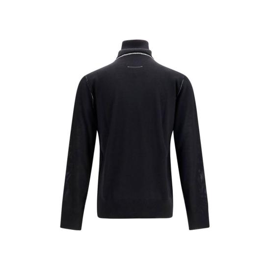 26FW MM6 메종마르지엘라 터틀넥 Mm6 메종 마르지엘라 울 오비스 아리에스 터틀넥  블랙 - MM6 MAISON MARGIELA