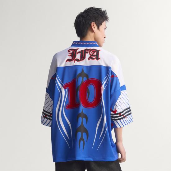  아디다스 반팔 티셔츠 KD5984 Power Blue White Red DOM - ADIDAS