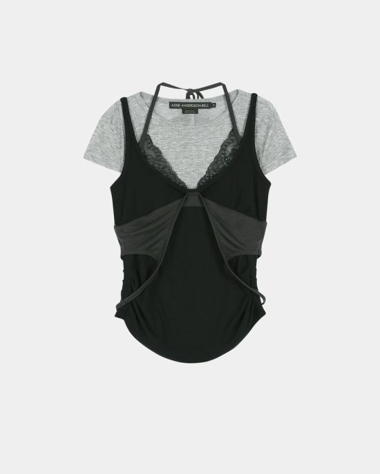 26SS 앤더슨벨 반팔 티셔츠 atb1556w GREY BLACK DOM