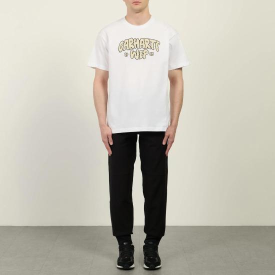 26SS 칼하트 WIP 숏슬리브 클라우드 스크립트 티셔츠 I036200 02XX WHITE DOM - CARHARTT WIP
