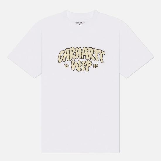 26SS 칼하트 WIP 숏슬리브 클라우드 스크립트 티셔츠 I036200 02XX WHITE DOM