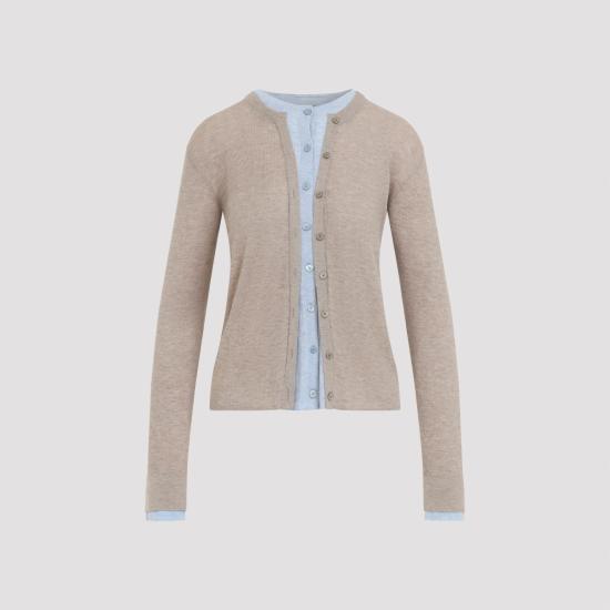 26FW 아크네 스튜디오 플래킷 레이어드 가디건 A60693 BX2 BEIGE LIGHT BLUE - ACNE STUDIOS