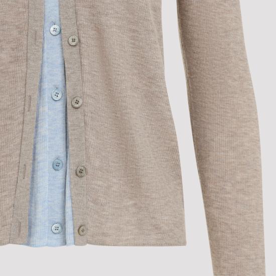 26FW 아크네 스튜디오 플래킷 레이어드 가디건 A60693 BX2 BEIGE LIGHT BLUE - ACNE STUDIOS