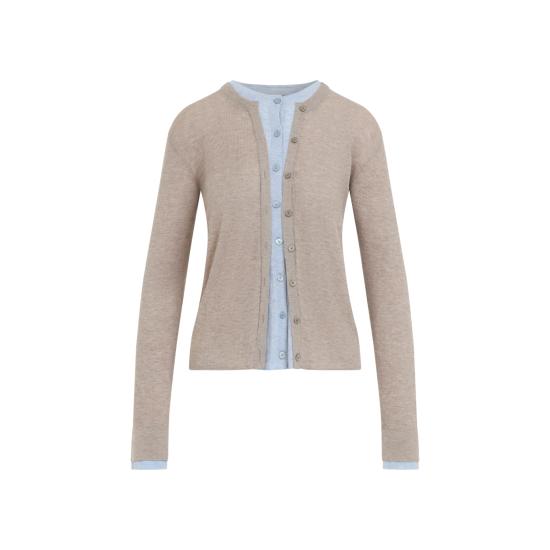 26FW 아크네 스튜디오 플래킷 레이어드 가디건 A60693 BX2 BEIGE LIGHT BLUE - ACNE STUDIOS