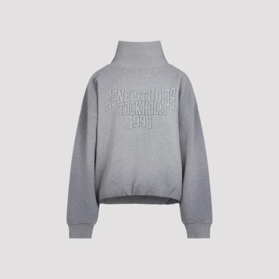26FW 아크네 스튜디오 플리스 로고 스웨트셔츠 플리스 로고 스웨트셔츠 AI0193 990 GREY MELANGE - ACNE STUDIOS