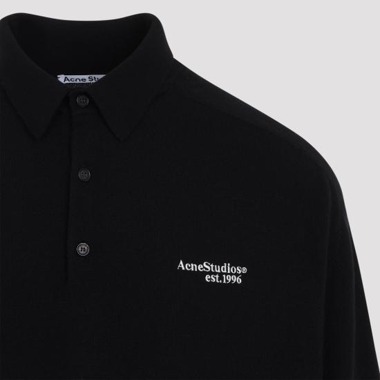 26FW 아크네 스튜디오 폴로 티셔츠 B60388 900 BLACK - ACNE STUDIOS