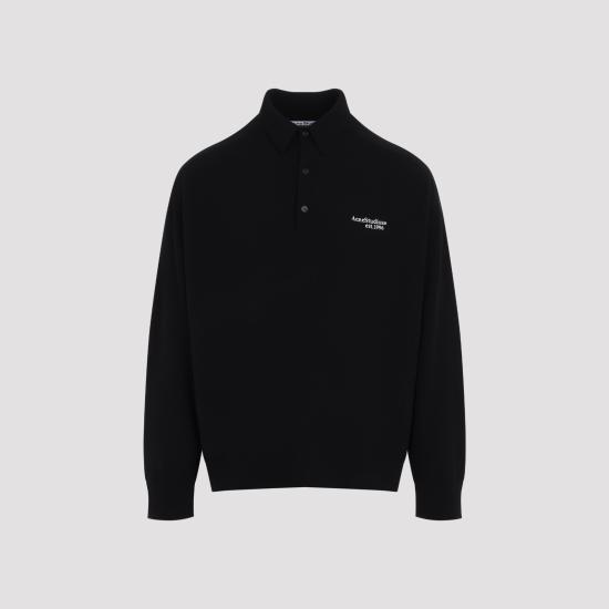 26FW 아크네 스튜디오 폴로 티셔츠 B60388 900 BLACK