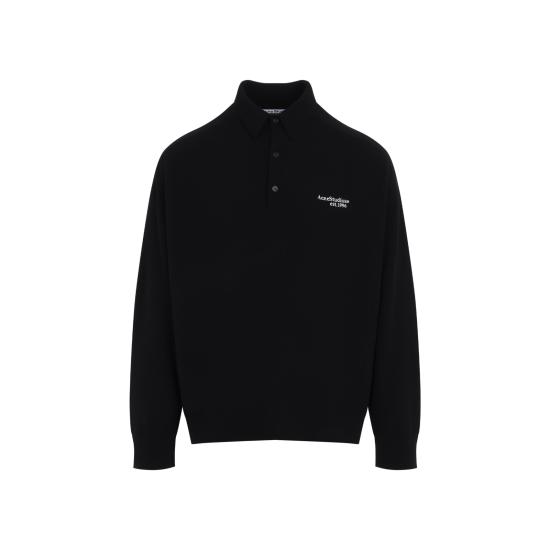 26FW 아크네 스튜디오 폴로 티셔츠 B60388 900 BLACK - ACNE STUDIOS