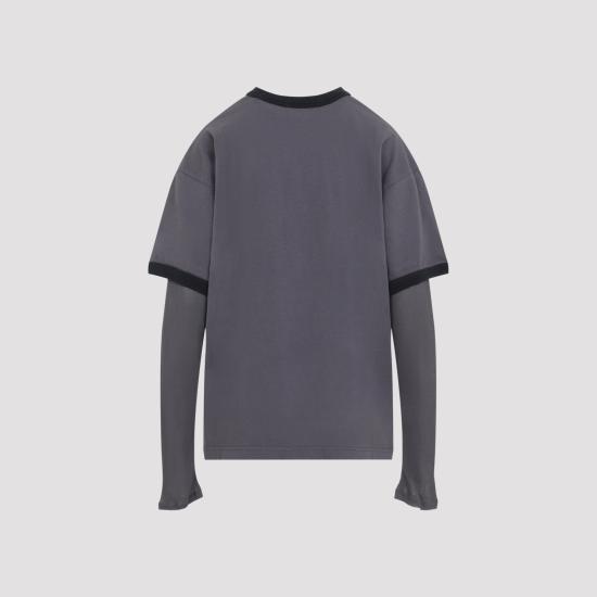 26FW 아크네 스튜디오 에드라 더블 칼리지 탑 에드라 더블 칼리지 탑 AL0559 AVU DARK PURPLE BLACK - ACNE STUDIOS