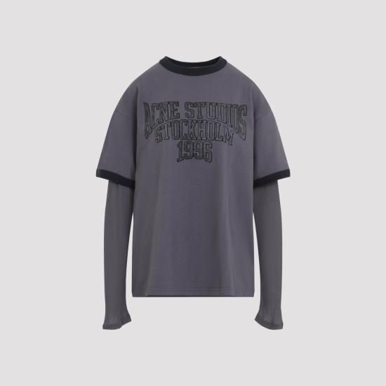 26FW 아크네 스튜디오 에드라 더블 칼리지 탑 에드라 더블 칼리지 탑 AL0559 AVU DARK PURPLE BLACK