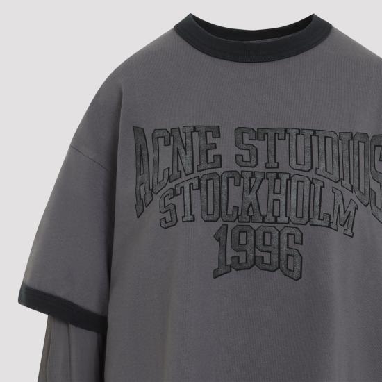 26FW 아크네 스튜디오 에드라 더블 칼리지 탑 에드라 더블 칼리지 탑 AL0559 AVU DARK PURPLE BLACK - ACNE STUDIOS