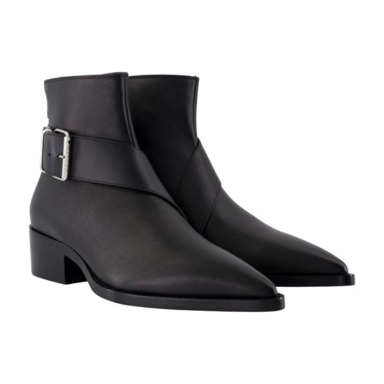  알렉산더 맥퀸 부츠 가죽 송아지 가죽 앵클  블랙 - ALEXANDER MCQUEEN