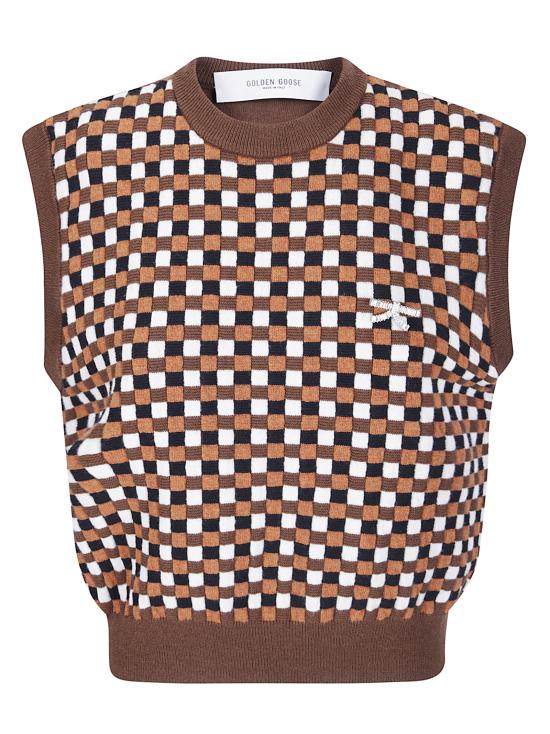 26FW 골든구스 민소매 티셔츠 GWP02824P002676 83442 BROWN BLK ORANGE WHT