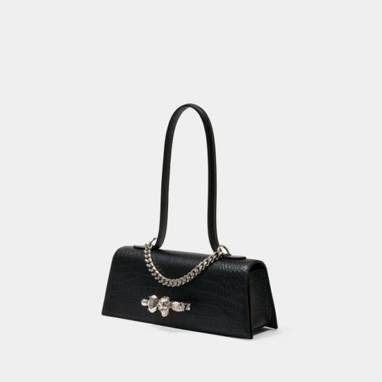  알렉산더 맥퀸 숄더백 주얼리 탑 핸들 숄더백 블랙 - ALEXANDER MCQUEEN