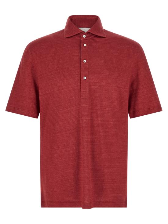 26SS 브루넬로 쿠치넬리 저지 폴로 셔츠 MR8273915C034 Red