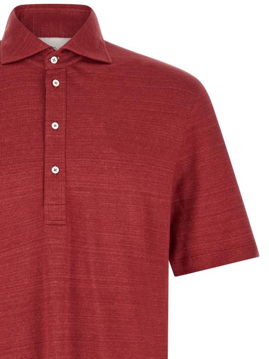 26SS 브루넬로 쿠치넬리 저지 폴로 셔츠 MR8273915C034 Red - BRUNELLO CUCINELLI