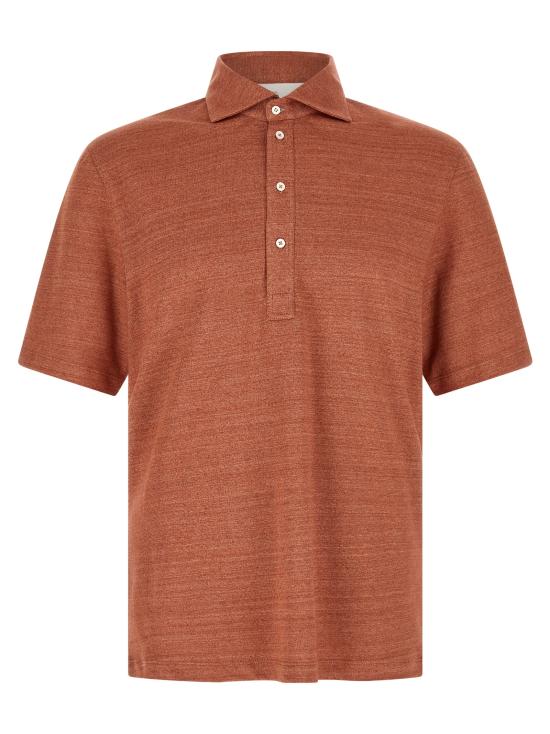 26SS 브루넬로 쿠치넬리 저지 폴로 셔츠 MR8273915C694 Orange