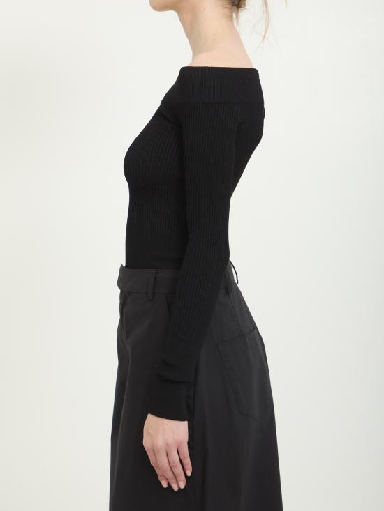 26SS 알라이아 긴팔 티셔츠 AA9B0342K017A995 NEGRO - ALAIA