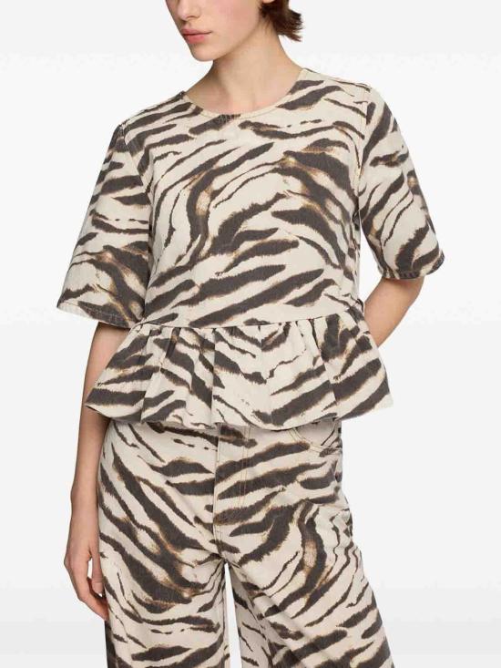 26FW 가니 반팔 티셔츠 A1040300135 Animal Print - GANNI