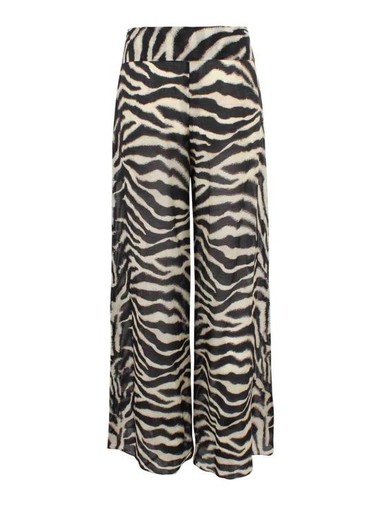 26SS 에르마노 설비노 팔라초 팬츠 D484P701YAJS4800 Animal Print - ERMANNO SCERVINO