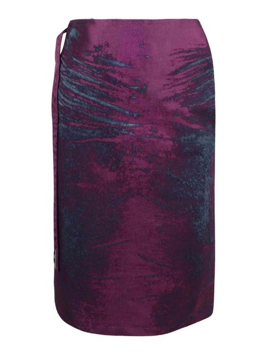 26SS 디젤 De-시라 미디 스커트 인 컬러드 새틴 데님 A223390EFDK25 PURPLE