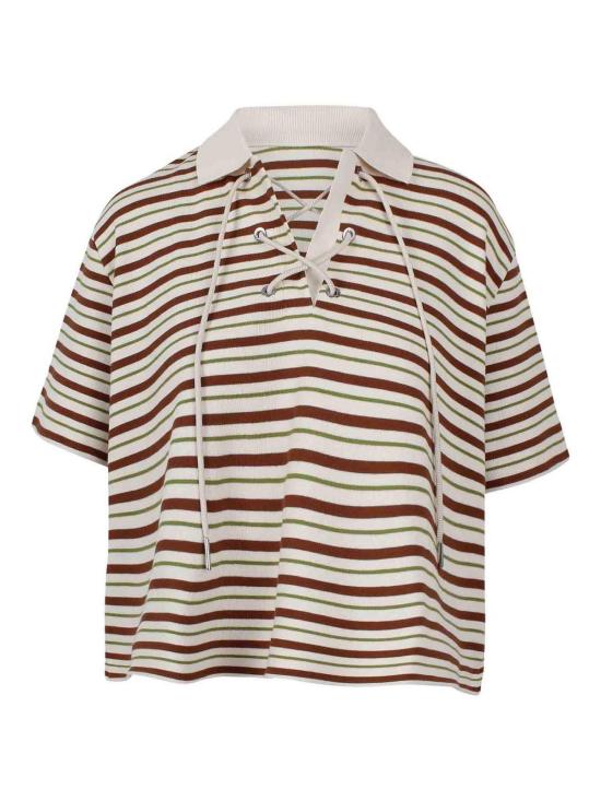26SS 몽클레어 스트라이프 코튼 폴로 셔츠 L10938A0000289BCKF02 Beige