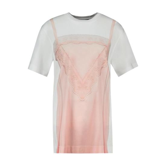 26FW 시몬로샤 반팔 티셔츠 5195P75AB 0569 WHITE SOFT PINK white