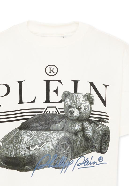 26FW [키즈] 필립 플레인 티셔츠 F6PHJBTH149 002 IVORY - PHILIPP PLEIN