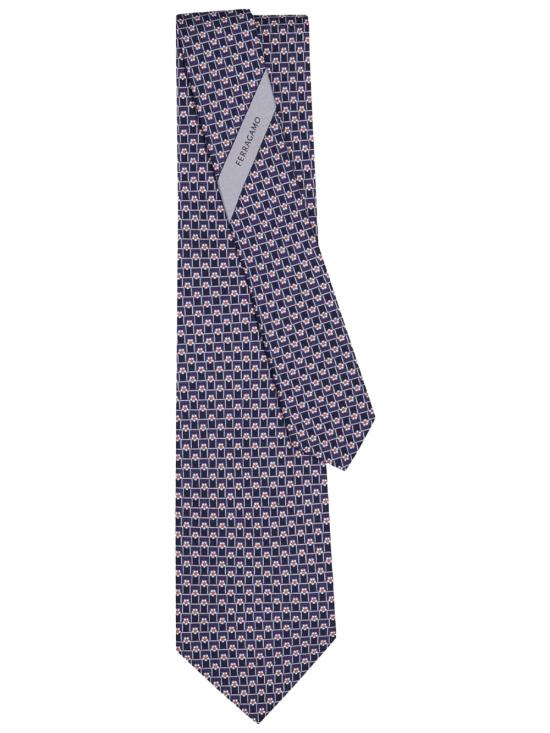 26FW 살바토레 페라가모 넥타이 351469 0795136 BLUE PATTERNED NAVY