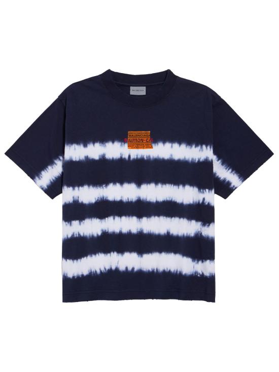 26FW 발렌시아가 반팔 티셔츠 764235 TUVP7 8502 NAVY WHITE