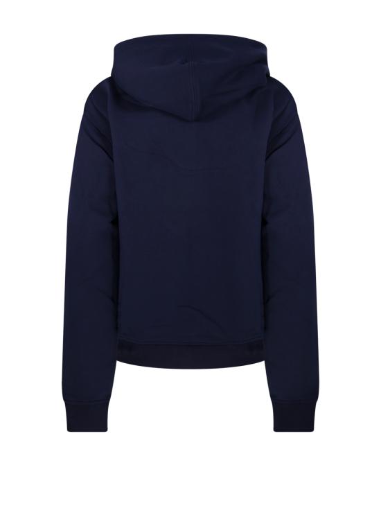 26FW 아미 스몰 하트 로고 루프백 오가닉 코튼 플리스 후드 BFUSW235 730 430 NIGHT BLUE - AMI