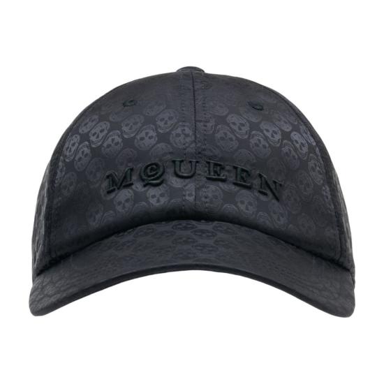  알렉산더 맥퀸 볼캡 스컬 리피트 캡 블랙 - ALEXANDER MCQUEEN