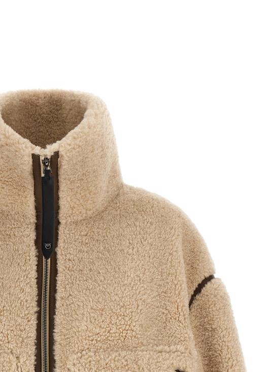 26FW 핑코 무스탕 107167A3FJZL3 Beige - PINKO