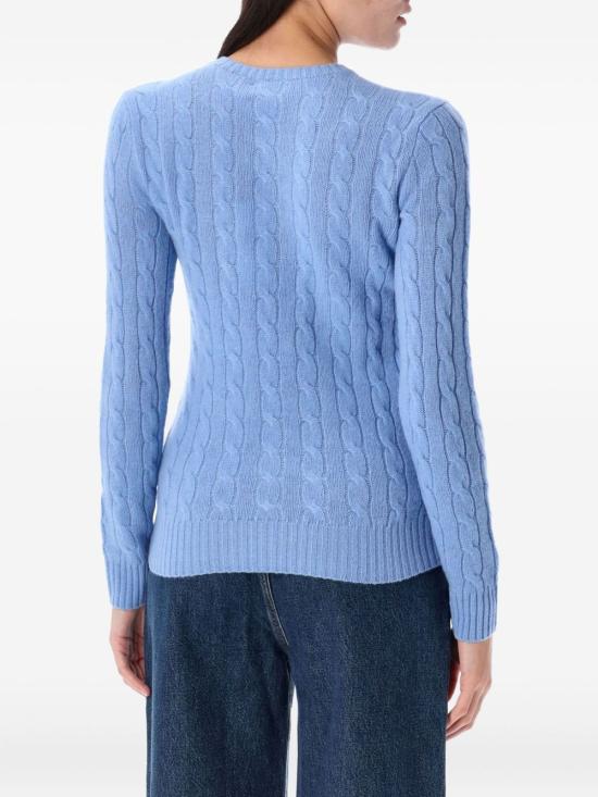 26FW 폴로 랄프로렌 폴로 자수 케이블 니트 스웨터 211971865 004 AZZURRO - POLO RALPH LAUREN