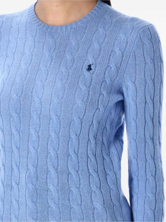 26FW 폴로 랄프로렌 폴로 자수 케이블 니트 스웨터 211971865 004 AZZURRO - POLO RALPH LAUREN