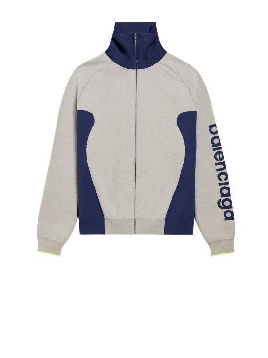 26FW 발렌시아가 바디스 니트 집업 카디건 A000GV T34591223 GREY NAVY