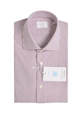 26FW 싸쿠스 긴팔 셔츠 Righe Rosso/Bianco 트윌 소재의 Camicia 액티브 - XACUS