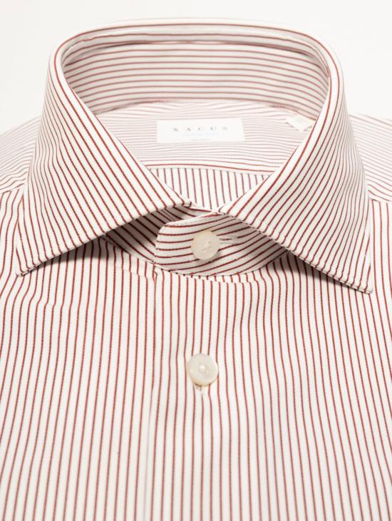 26FW 싸쿠스 긴팔 셔츠 Righe Rosso/Bianco 트윌 소재의 Camicia 액티브 - XACUS