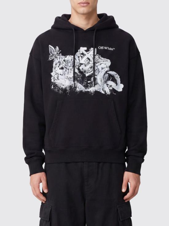 26SS 오프화이트 긴팔 티셔츠 44MBB12MS26F004 0001 Black